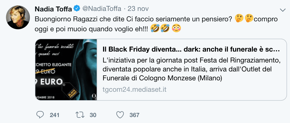 Nadia Toffa Cancro