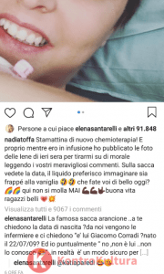 Il commento di Elena al post di Nadia Toffa