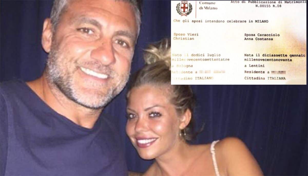 bobo vieri e costanza caracciolo sposi-