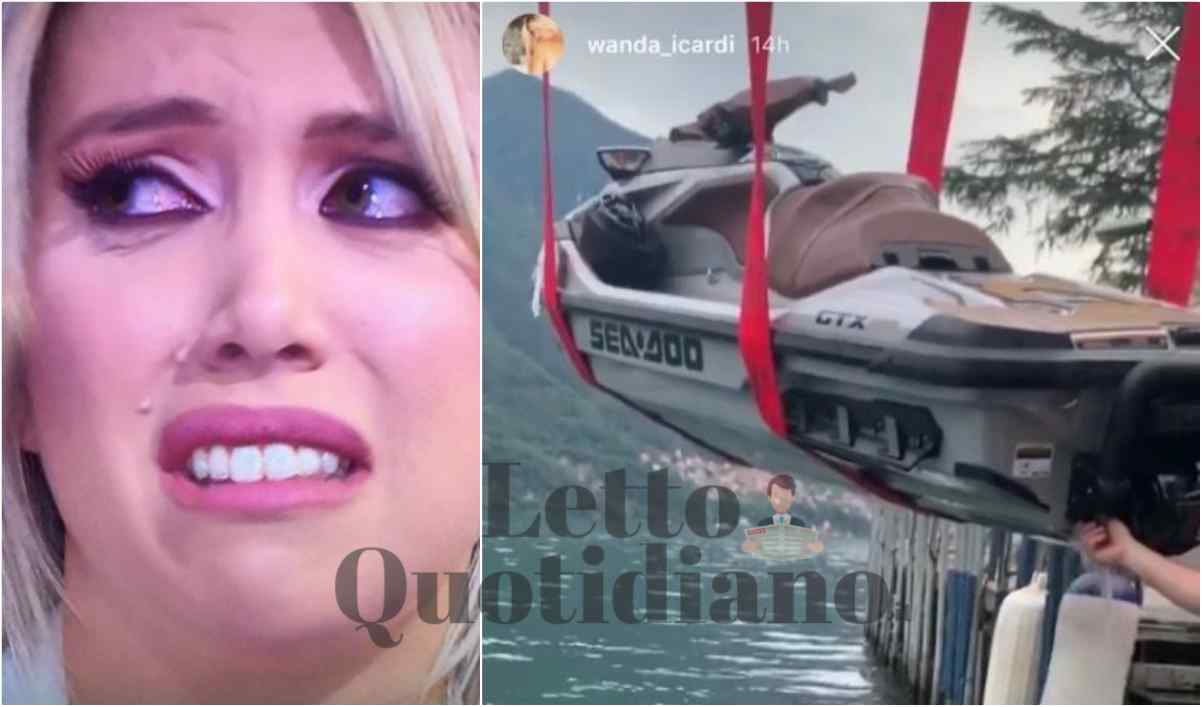 incidente wanda nara, cade dalla moto d'acqua