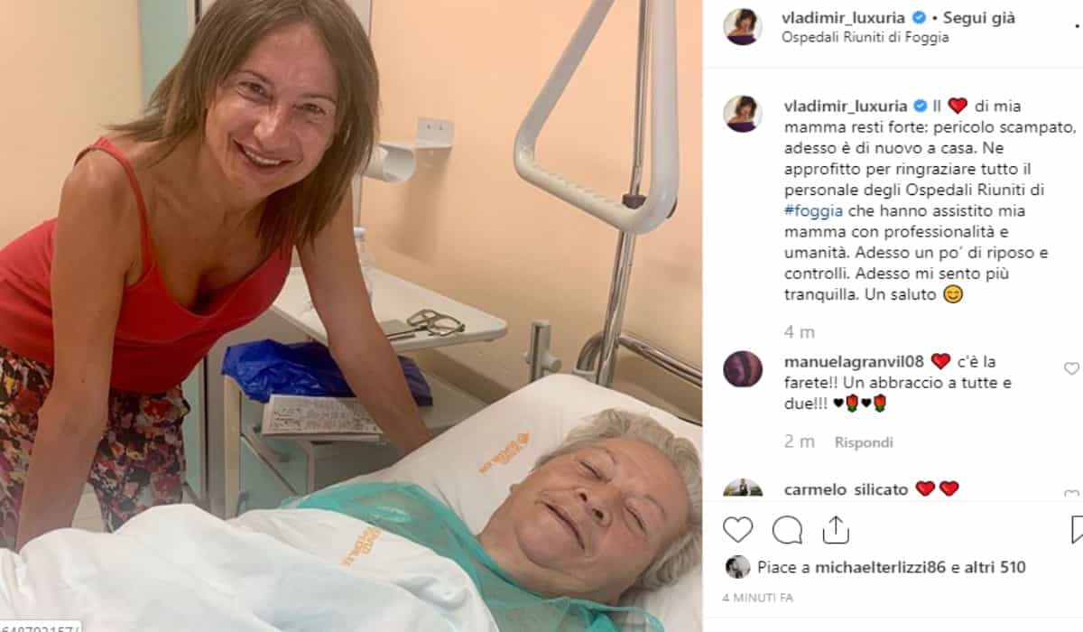 Vladimir Luxuria e la madre in ospedale