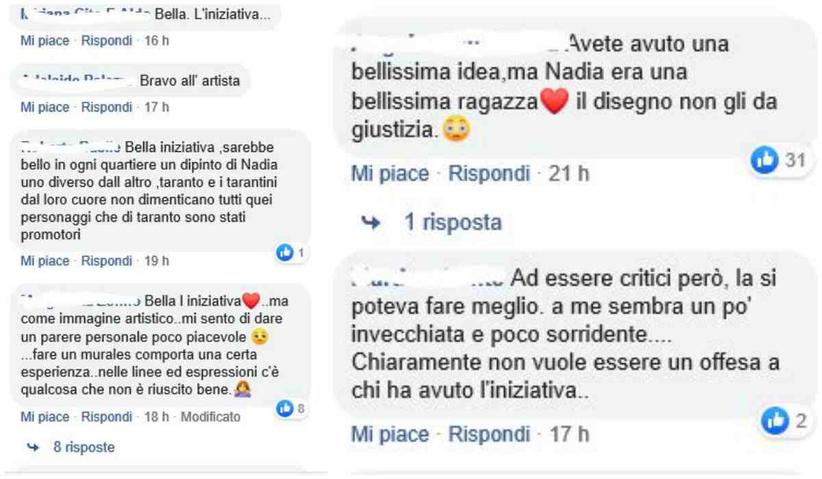 commenti murale Nadia Toffa