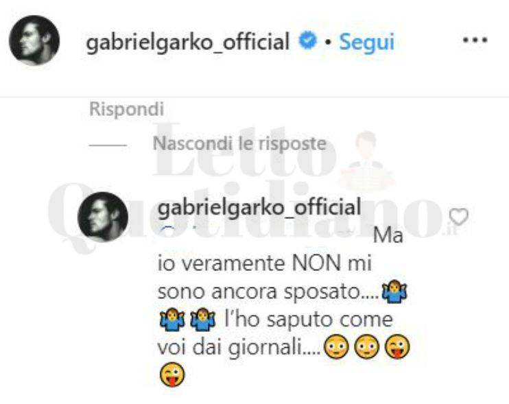 gabriel garko sposato con un uomo?