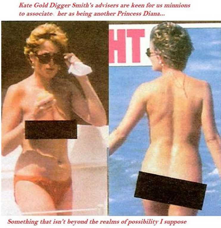 lady diana senza costume, nuda, topless