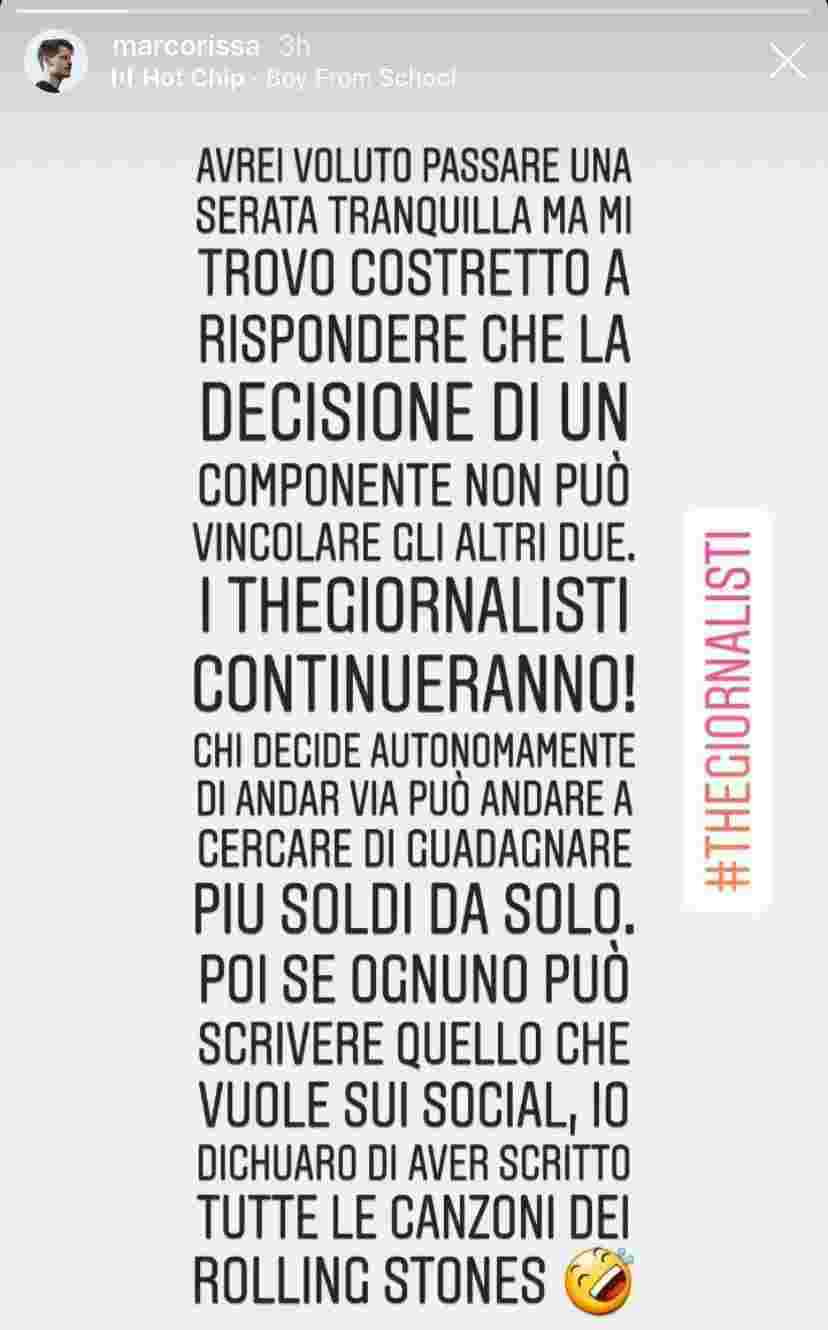 i thegiornalisti si sciolgono, perchè tommaso paradiso vuole guadagnare di più