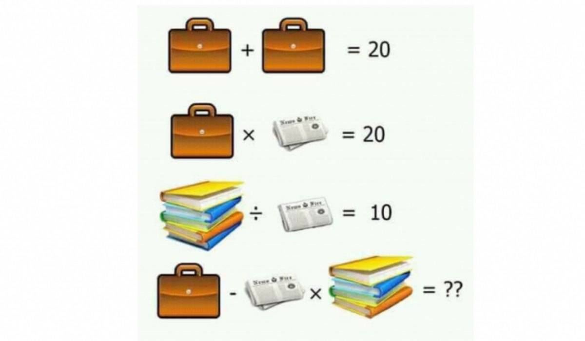 rompicapo matematico valigia e giornali