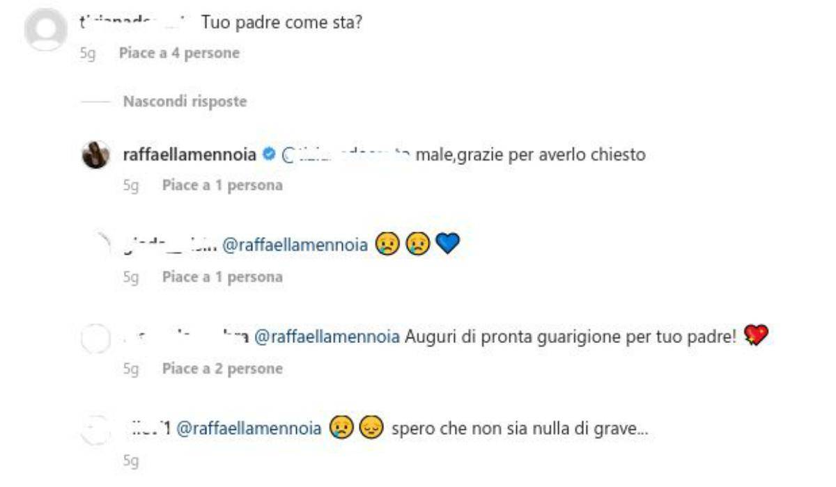 Raffaella Mennoia commenti padre