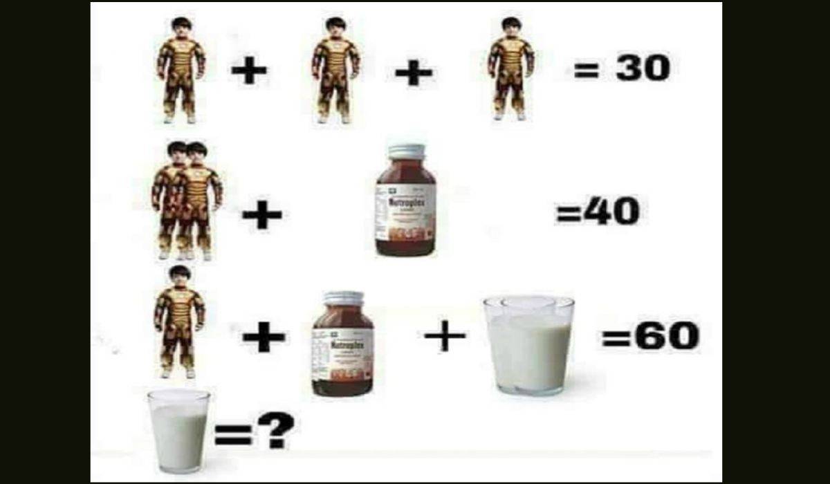 Rompicapo matematico sciroppo-bambino-latte