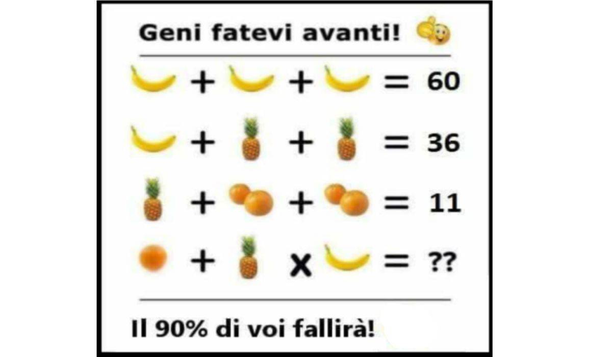 Rompicapo matematico frutta