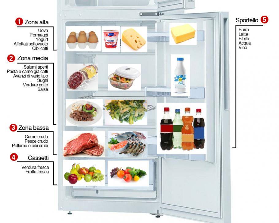 come mettere gli alimenti in frigorifero