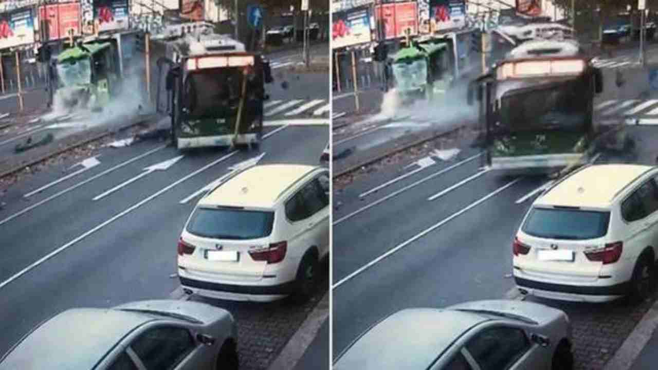 Incidente bus camion Milano