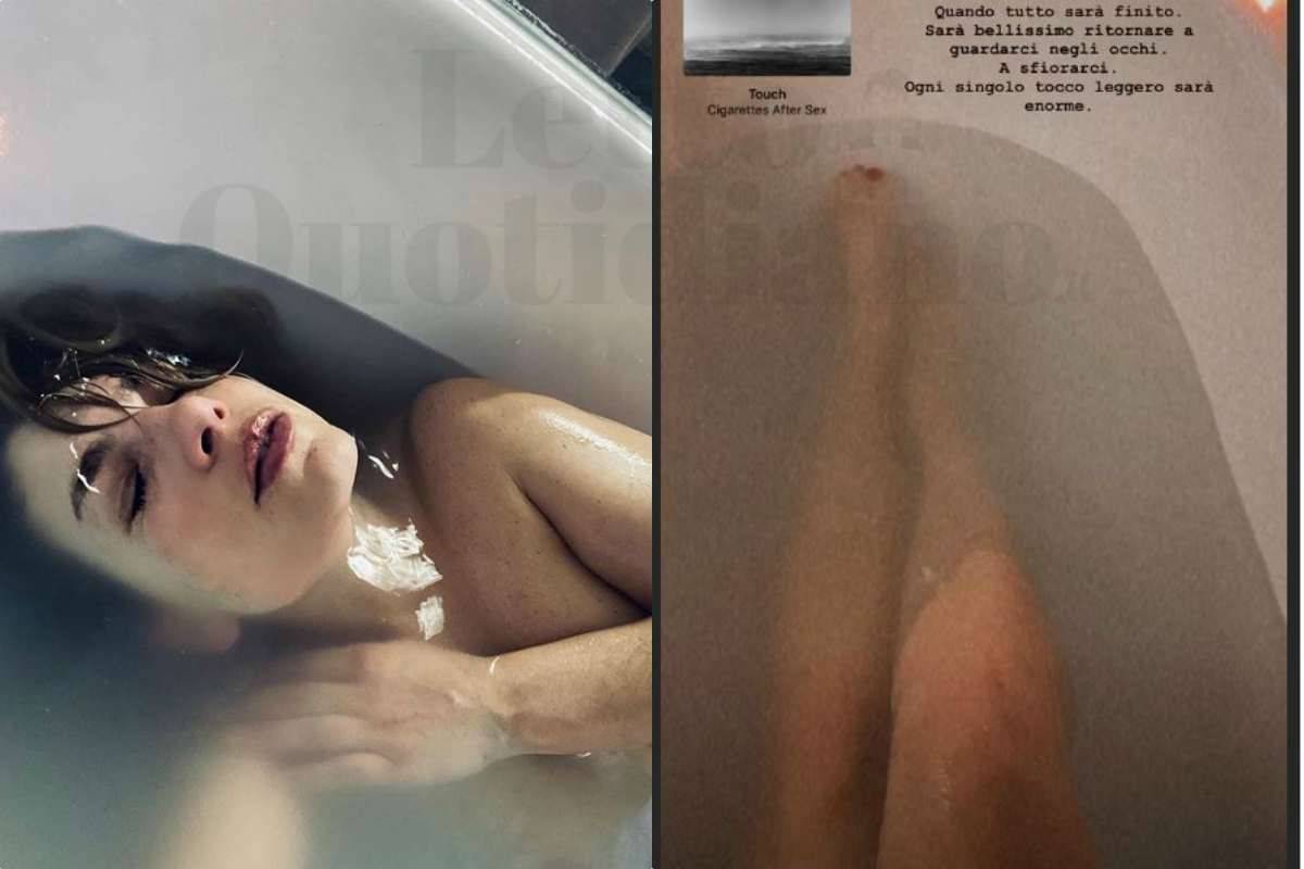 Emma Marrone nuda nella vasca da bagno