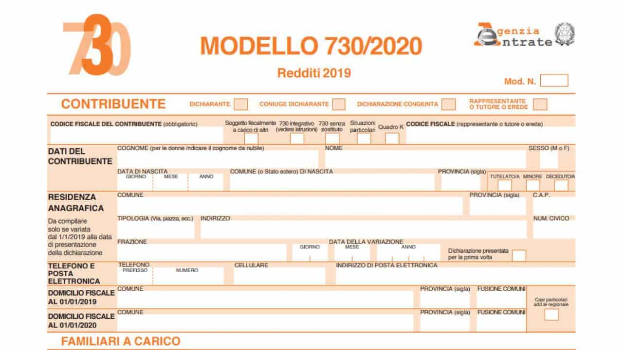 Modello 730/2020 novità e istruzioni dell’Agenzia delle Entrate