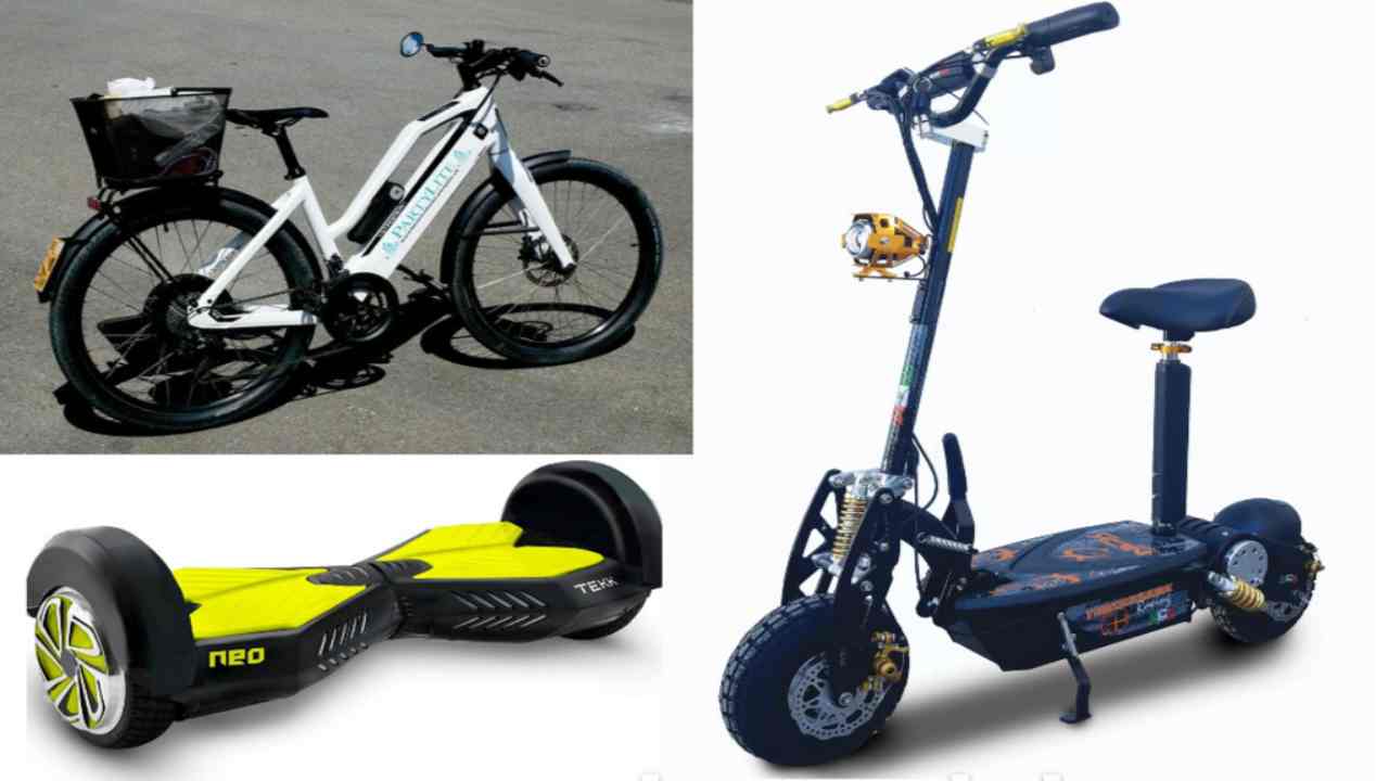 bici elettriche, hoverboard, monopattini