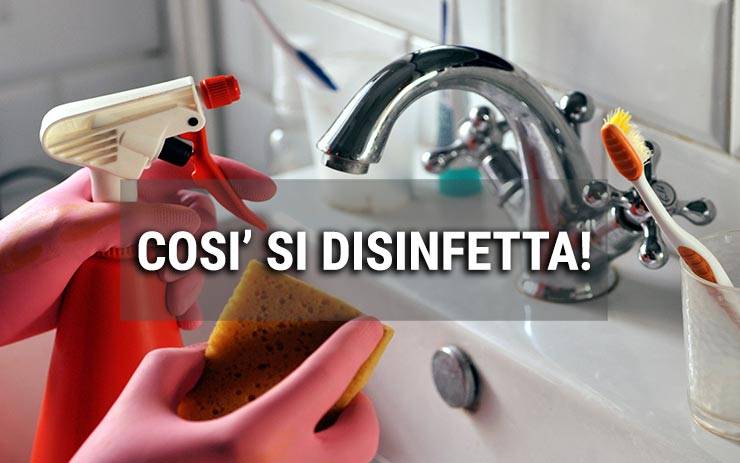 spray disinfettante per igienizzare