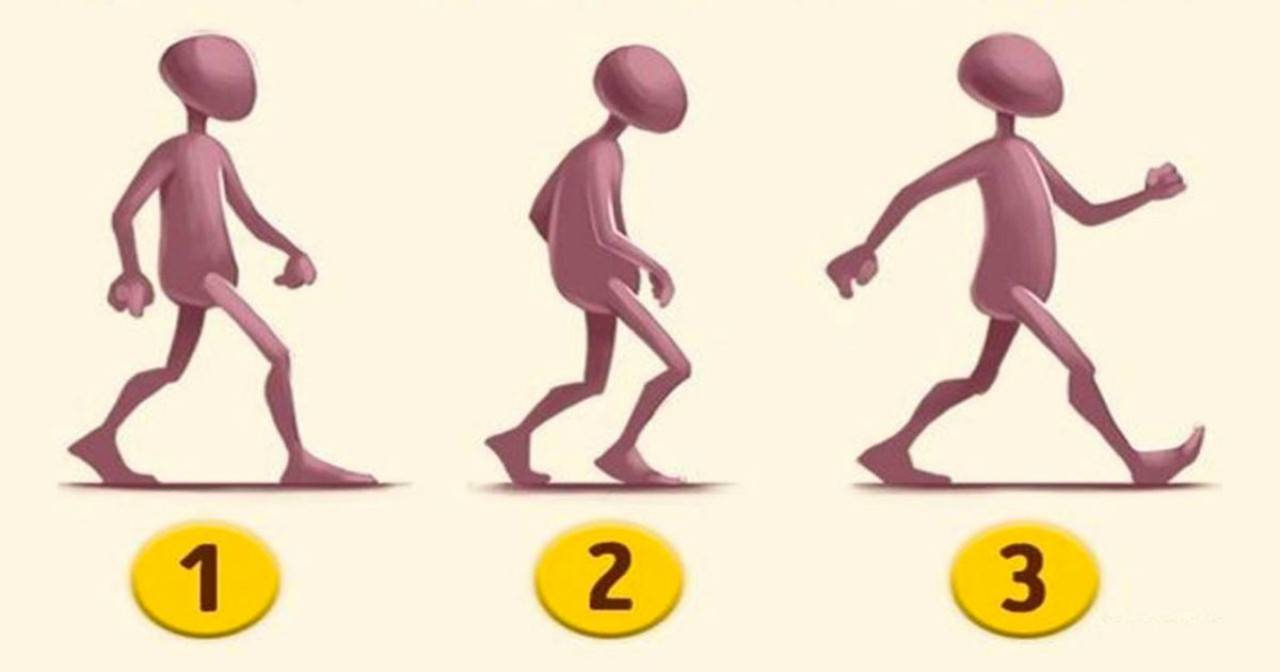 tre diversi stili di camminata