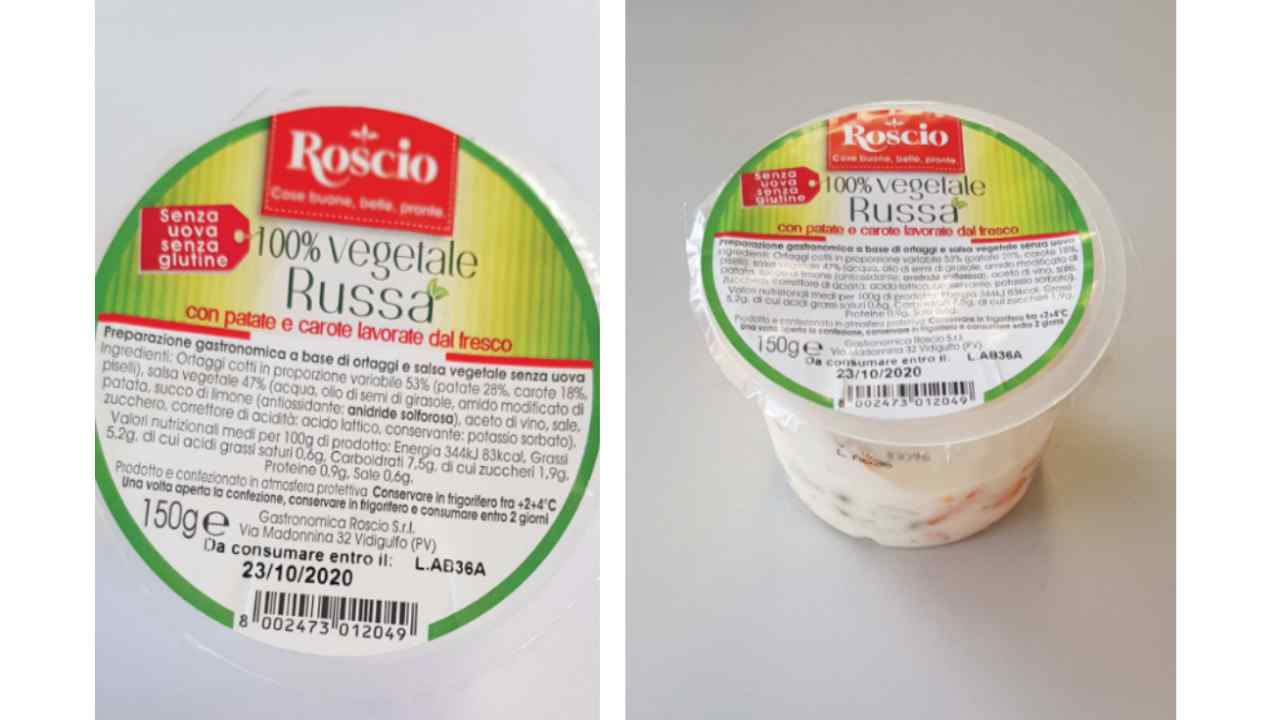 Ritirata Insalata Russa con allergeni