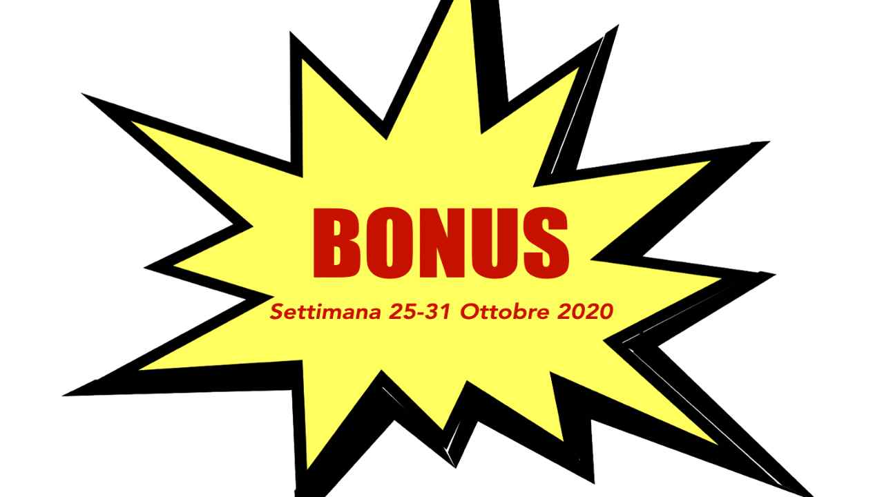 bonus 25-31 ottobre 2020