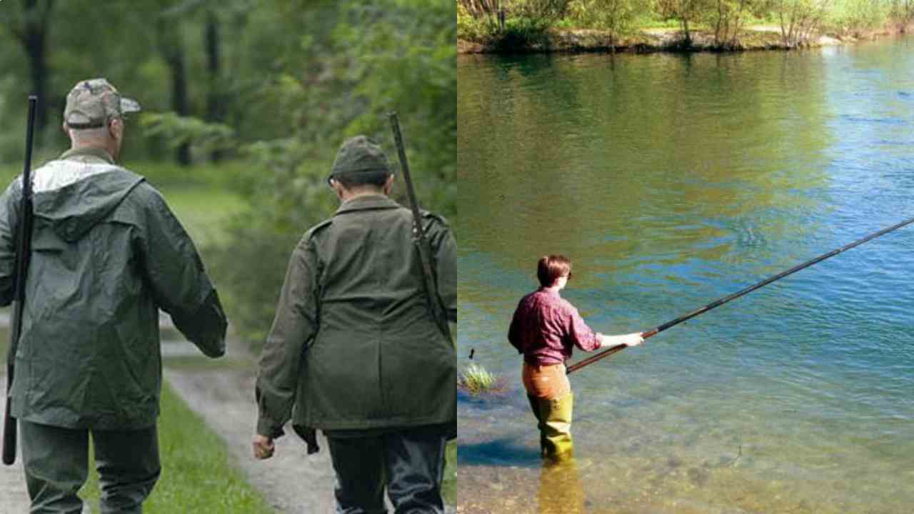 Caccia e pesca vietate nelle zone rosse