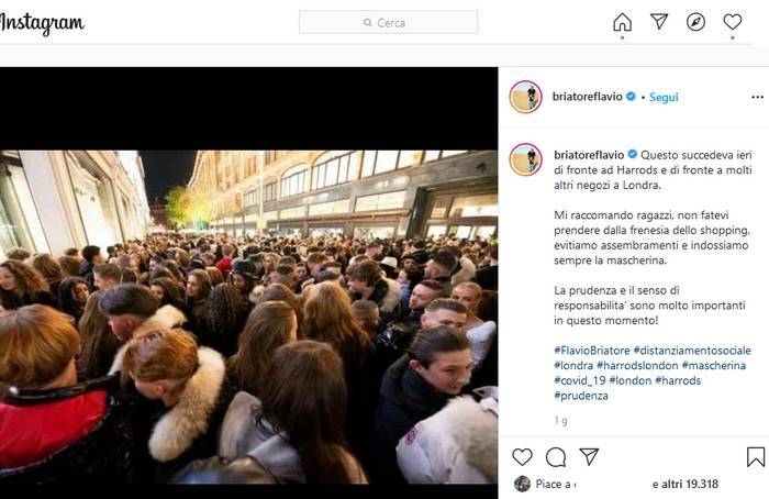 Post Instagram di Flavio Briatore