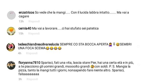 Commenti degli haters di Elisabetta Gregoraci