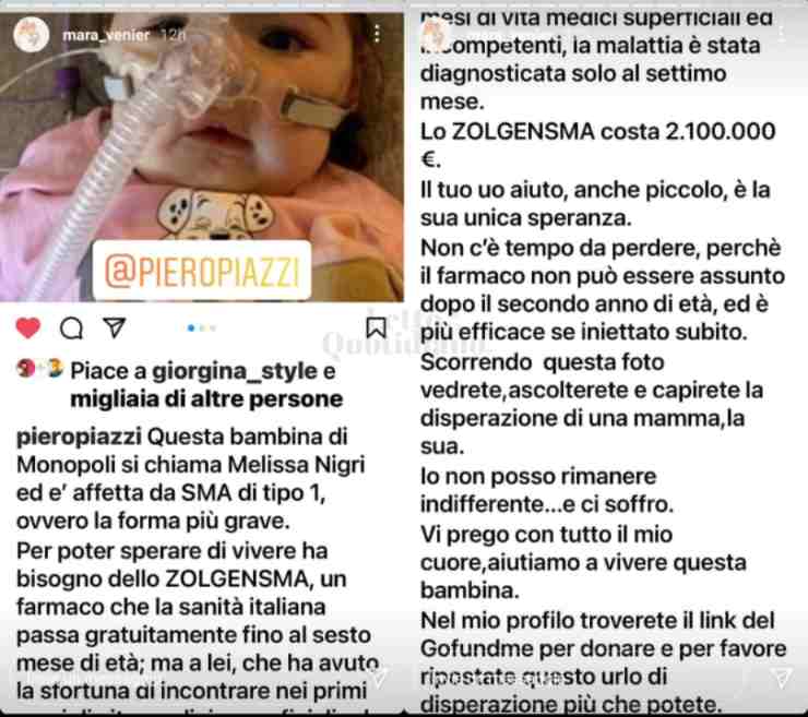 mara venier l'appello per melissa affetta da sma la malattia