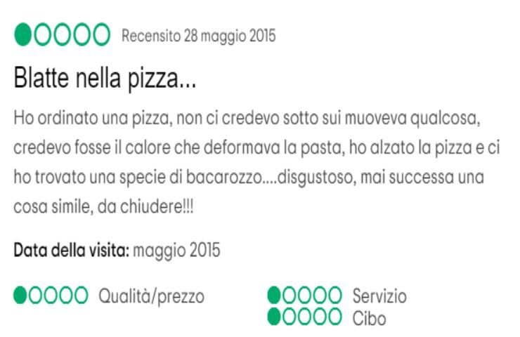 Addenta una pizza e senza una strana puzza, la disgustosa scoperta