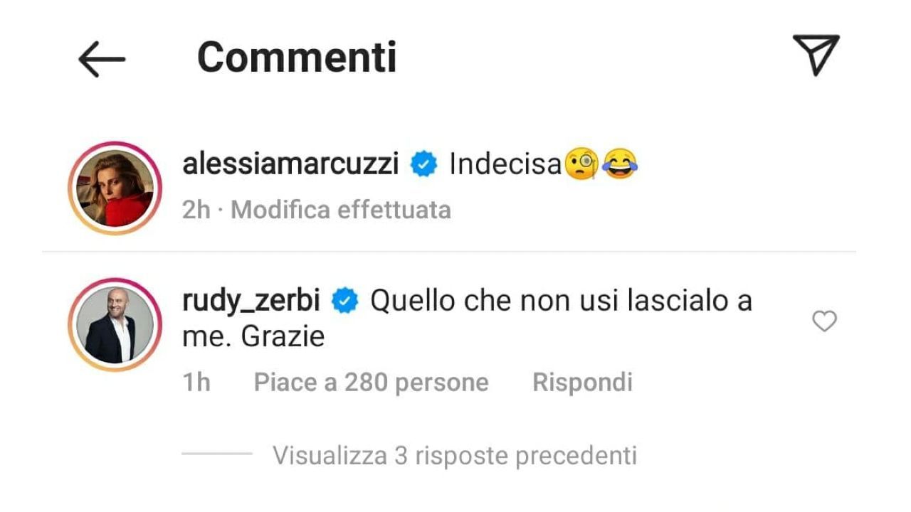 Commento di Rudy Zerbi alla Marcuzzi