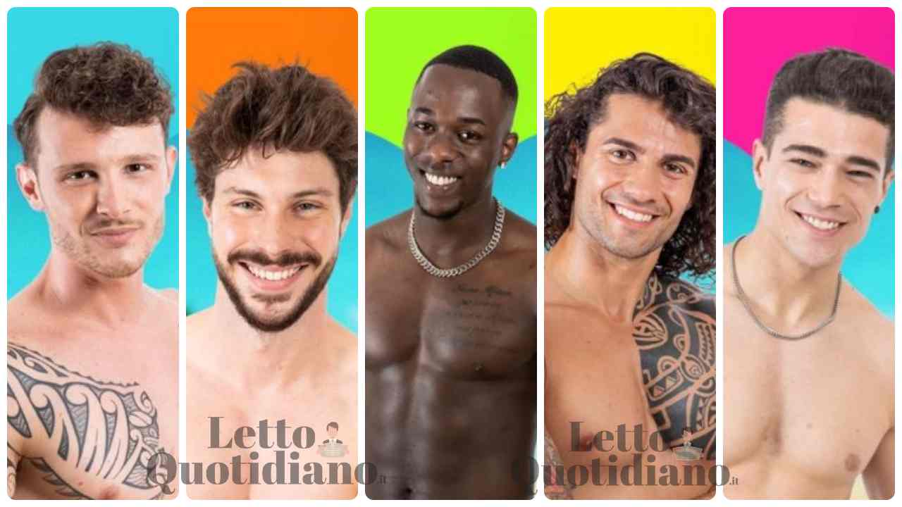 Love Island, conccorrenti ragazzi