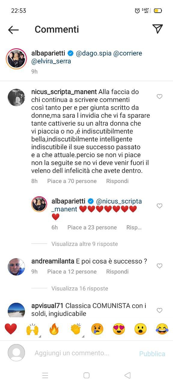 Alba Parietti commenti