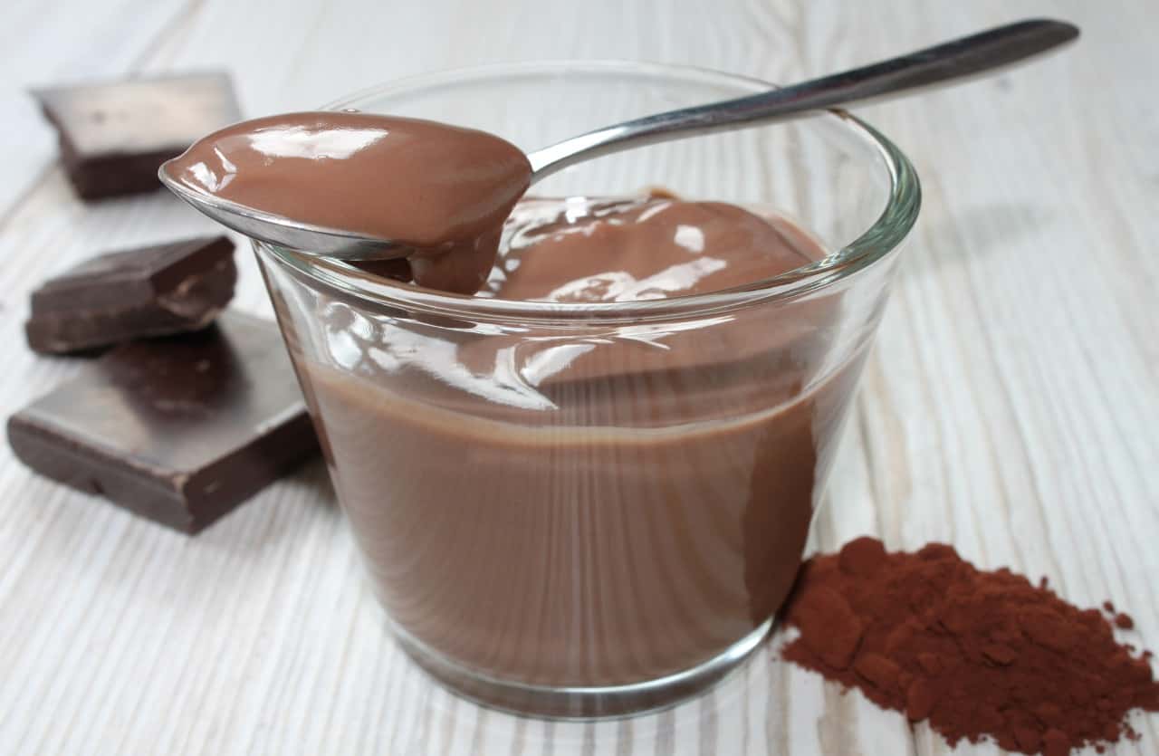 Budino al cioccolato con acqua