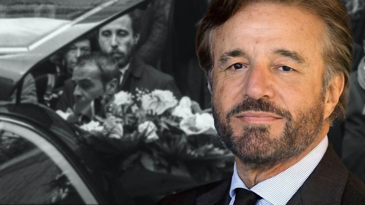 Christian De Sica al funerale