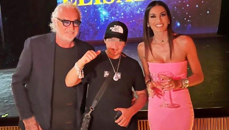 Briatore con l'ex moglie e figlio