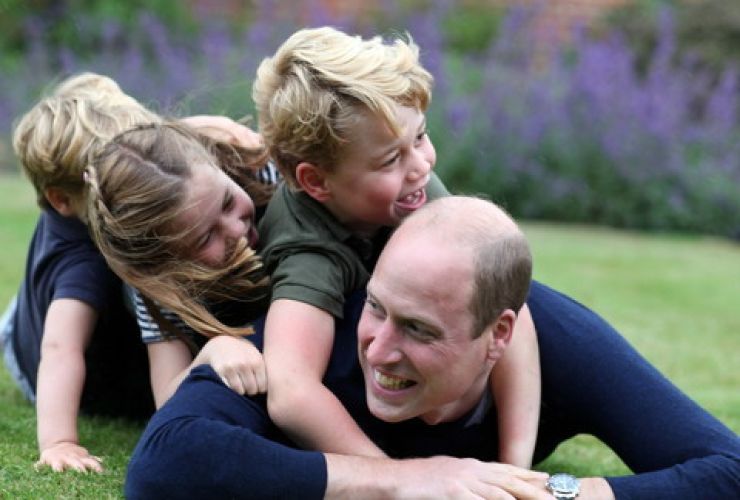 William con i figli
