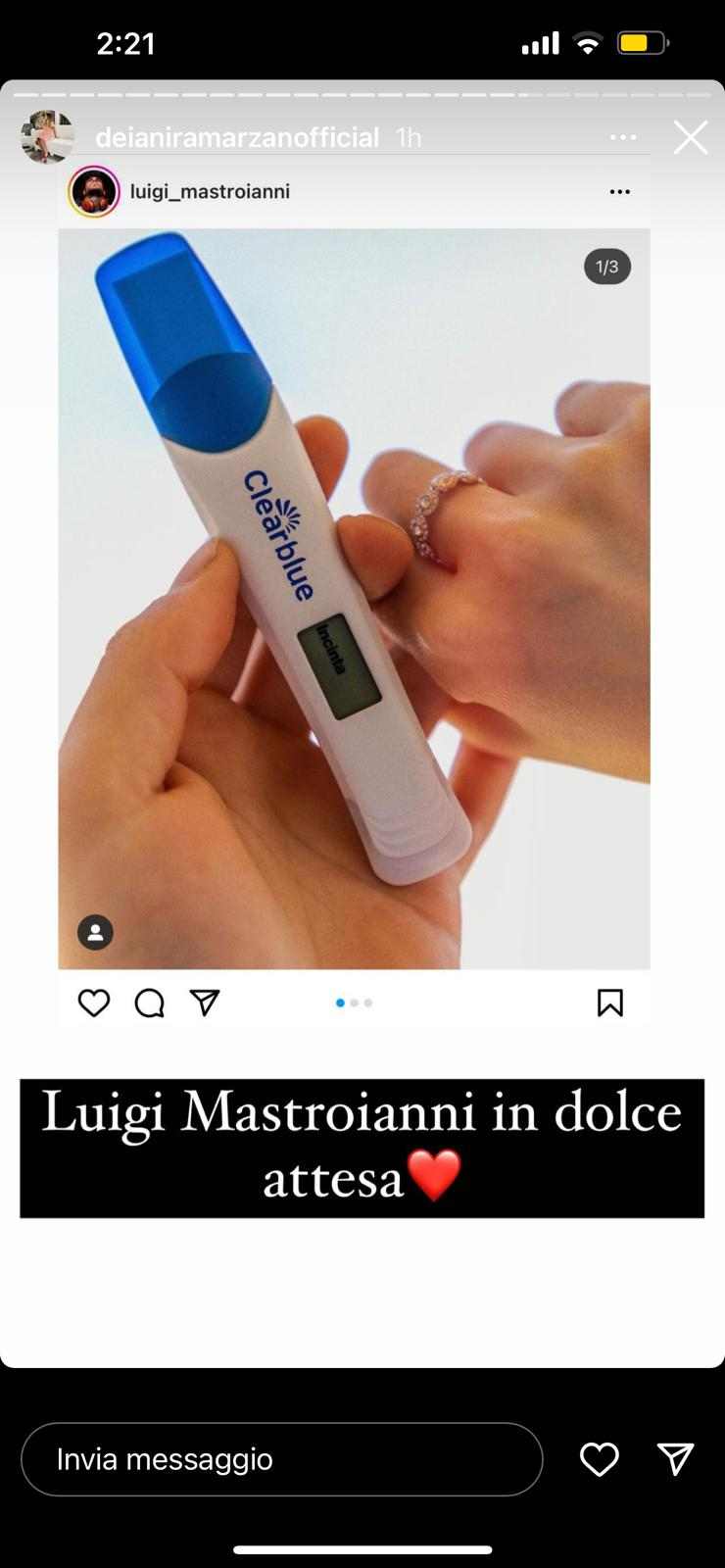 Luigi Mastroianni e la fidanzata Anna in attesa del primo figlio