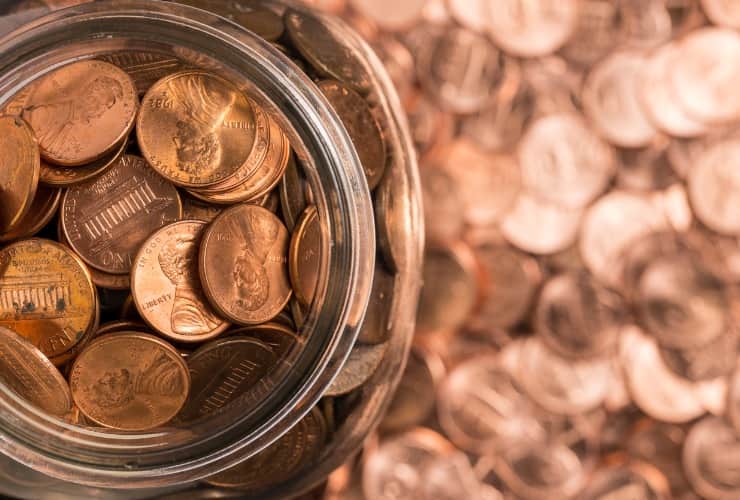 A jar full of pennies