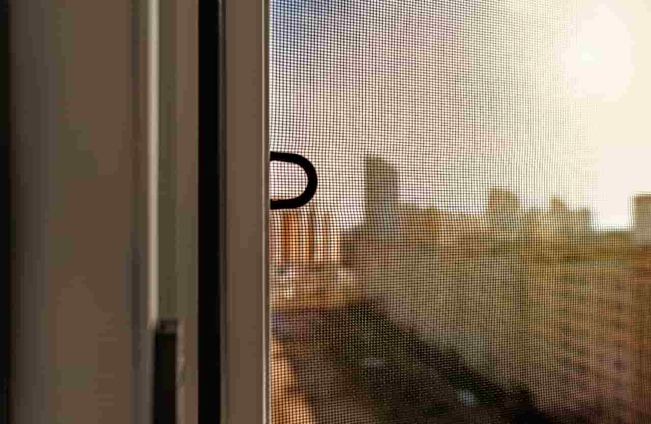 Zanzariera schermata alla finestra