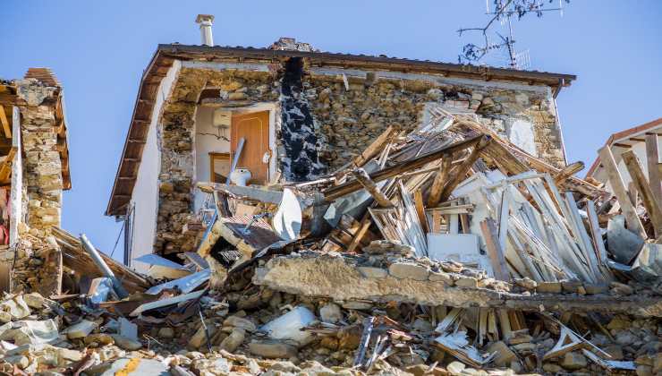 Devastazione ad Amatrice nel 2016