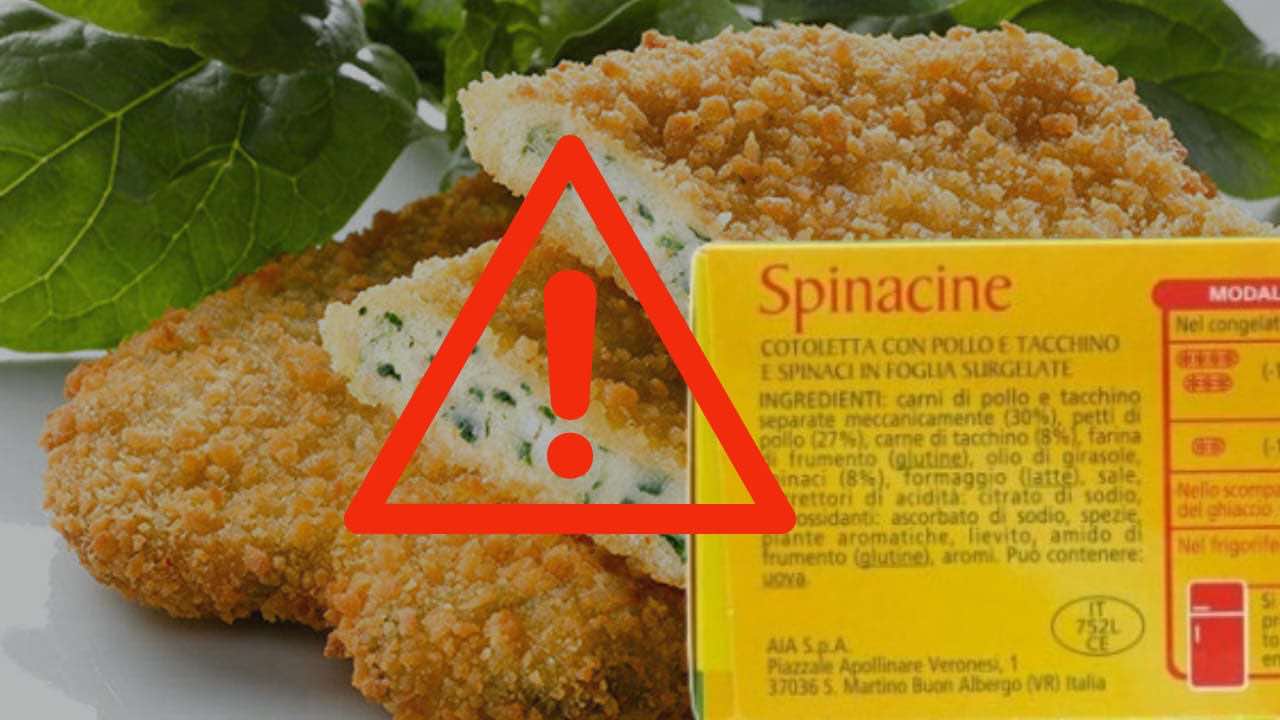 Spinacine e Cordon Bleu etichetta