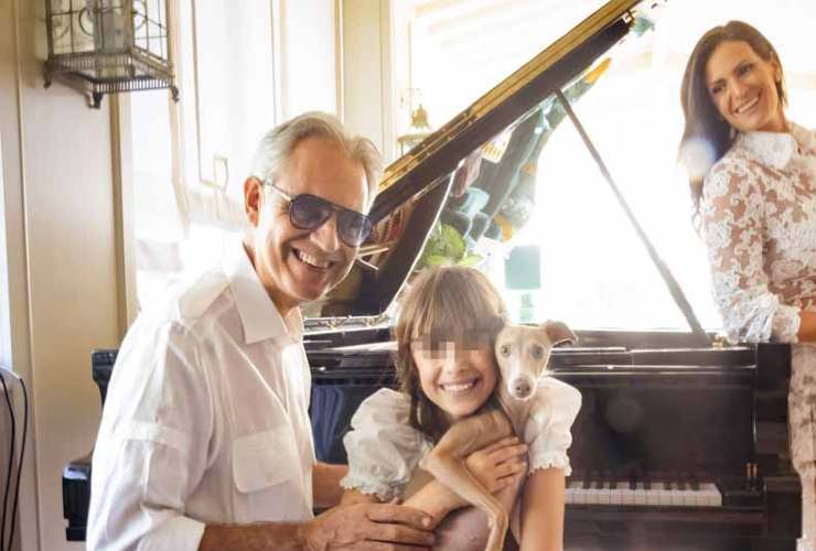 Bocelli con figlia e moglie