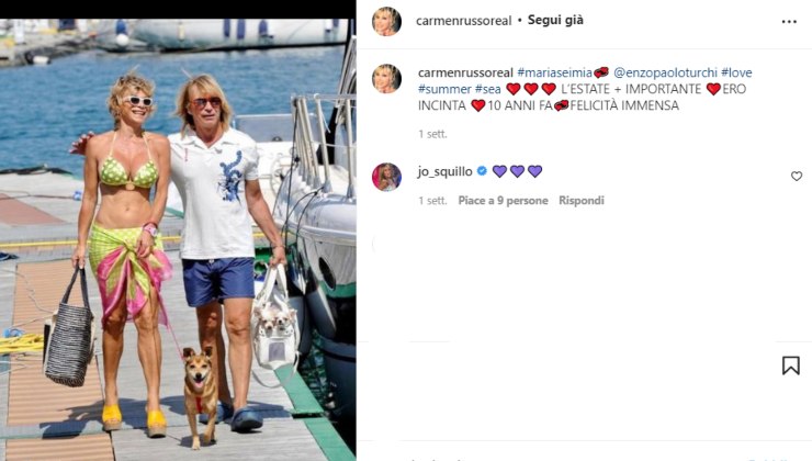 Carmen Russo e la foto in gravidanza