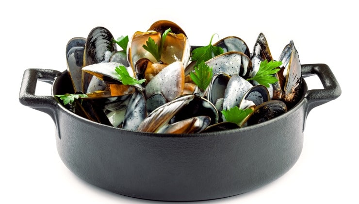 Cozze aperte in padella