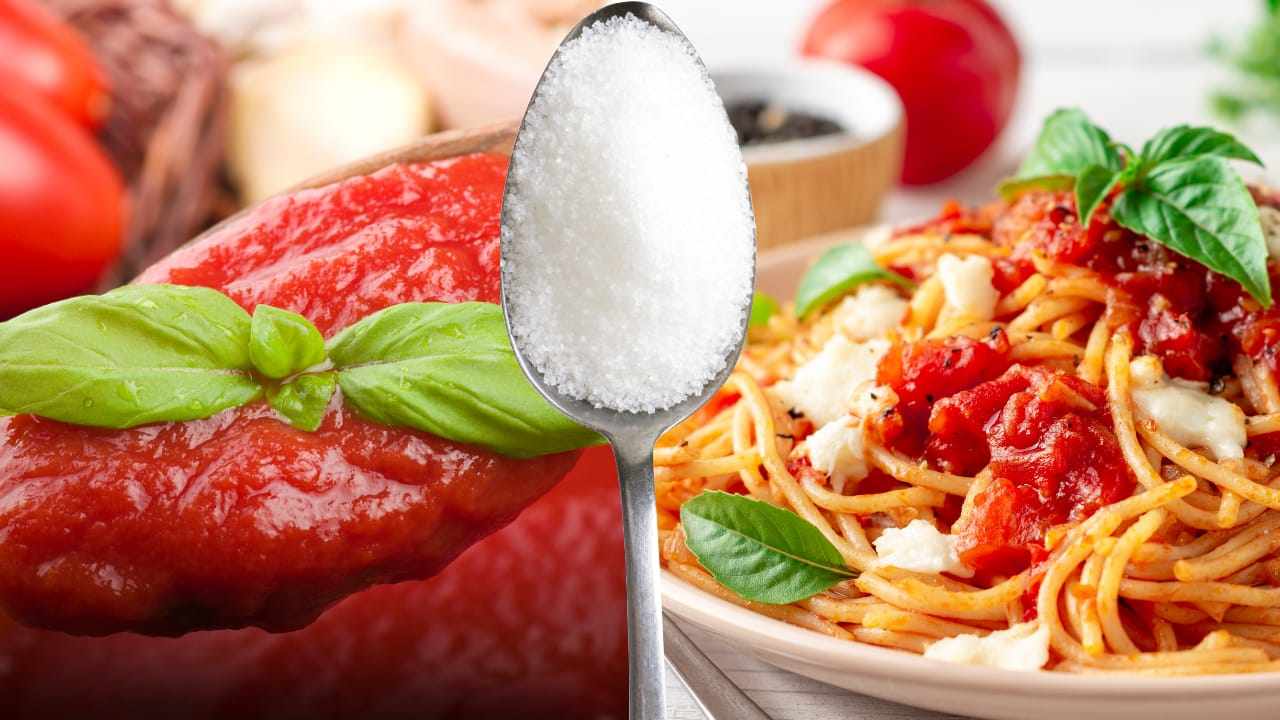 Zucchero nella salsa di pomodoro